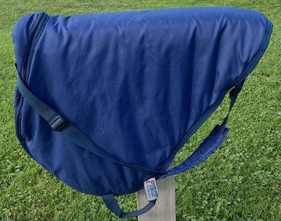 Dura-Tech Schneiders NAVY BLUE English Padded Saddle Bag Cover Case~HUNT~JUMP~AP