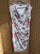 Ladies Gorgeous M&Co Sleeveless Floral Scoop Neck stretch Dress Size 18