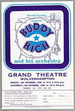 BUDDY RICH – rare vintage original Wolverhampton 1968 jazz concert handbill