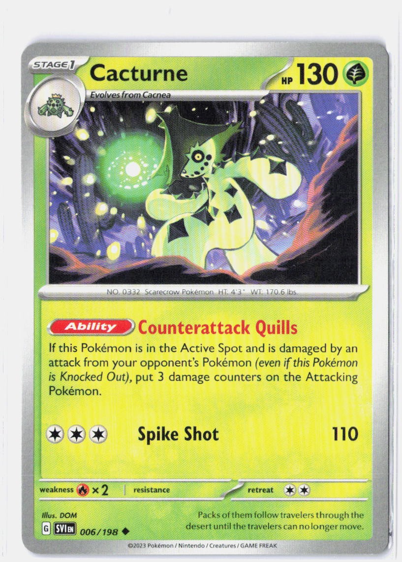 Cacturne SV01: Scarlet & Violet Base Set 006/198 LP