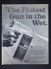 Original Reklame 1968 - Holts Nassstart - "Die schnellste Waffe im Nass" - Klassiker