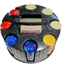 Pleasantime Pacific Game Company Revolving Marbled Poker 200 Chip Carousel +Box