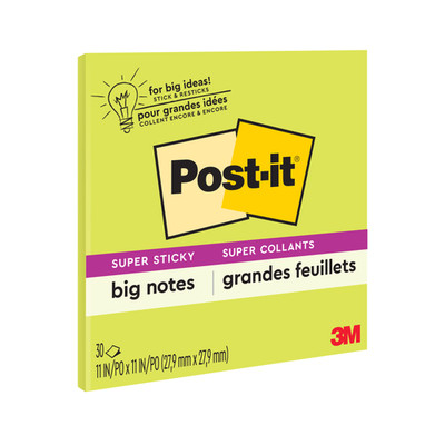 Post-it Super Sticky Big Notes: 11 in. x 11 in. (Neon Green)