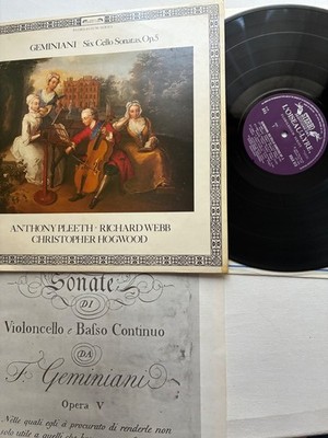 Geminiani Cello Sonatas - Hoogwood - Anthony Pleeth / Webb - L Oiseau-Lyre LP