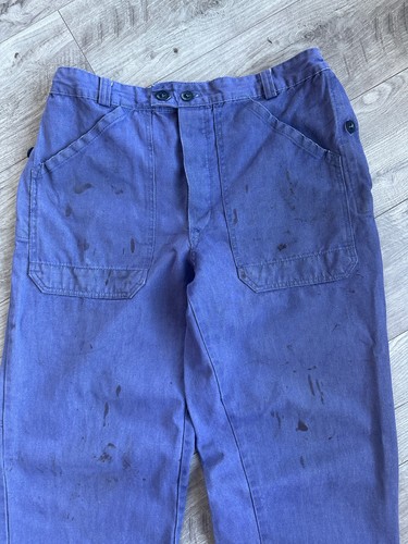 Pantalone da lavoro uomo cotone blu da lavoro francese vintage taglia:50 - Foto 5 di 11