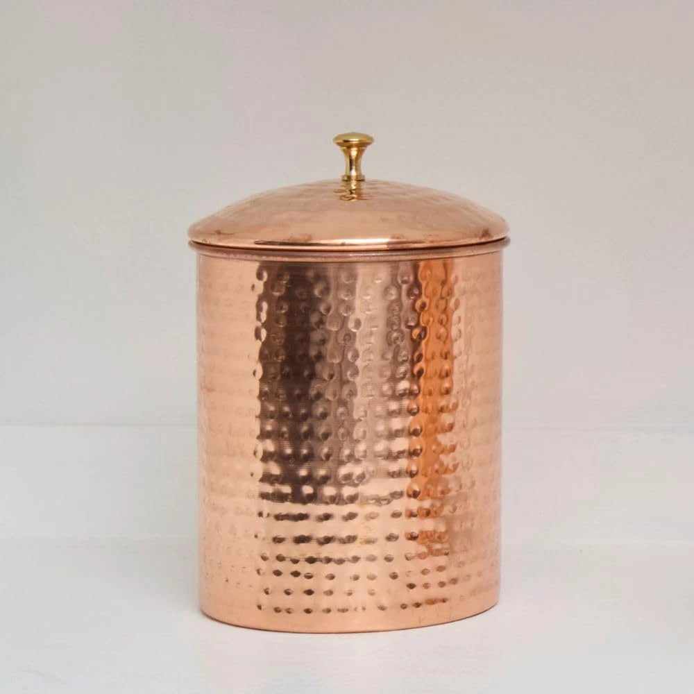 Pure Copper Canister Set for Sugar, Flour, Coffee & Tea - Kitchen Storage