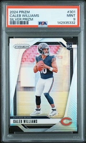 2024 PANINI PRIZM SILVER PRIZM #301 CALEB WILLIAMS ROOKIE RC PSA 9