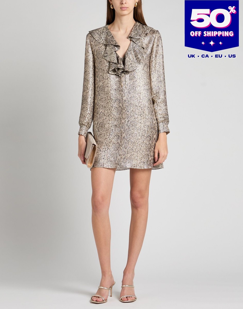 RRP2800 CELINE Mini Dress FR36 US4 UK8 S Silk Blend Shiny Snakeskin  Pattern | eBay