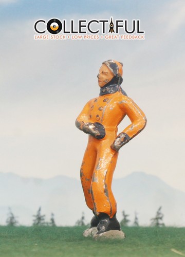 BARCLAY - VINTAGE LEAD FIGURE : B176 628 - BOY / MAN SKATER - ORANGEš„989 - Picture 4 of 4