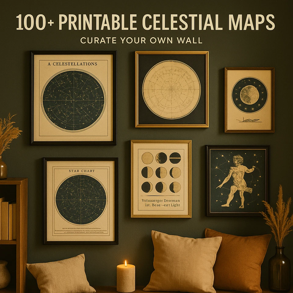 100+ винтажных звездных карт и небесных карт — художественная коллекция созвездий - Изображение 3 из 4
