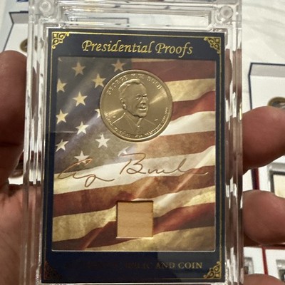 Word From POTUS George Bush Authentic Coin Proof And WH Relic Rare Numbered /76