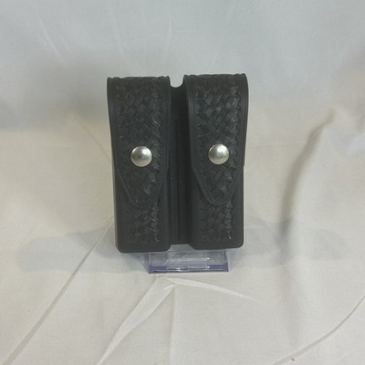 HKS Products Dual Double Stack Magazine Pouch Black Plastic With Button Snaps