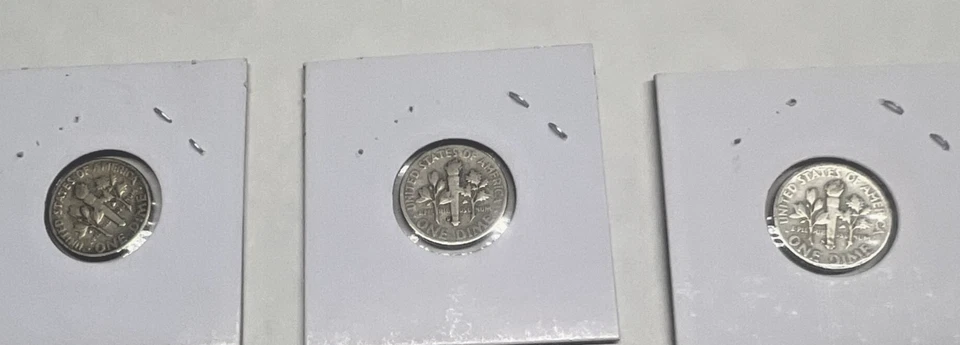 1948, 1948 D, & 1948S  Silver Roosevelt Silver Dimes - Image 2 of 4