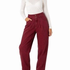 Vintage 90's High Waisted Pants Burgundy Lizwear by Liz Claiborne Size 6 Petite