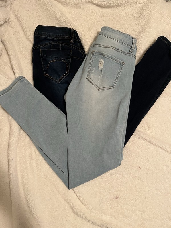 Jeans Skinny Jeans Juniors Teens Size 5 Blue Denim Distressed Pockets Lot of 2 