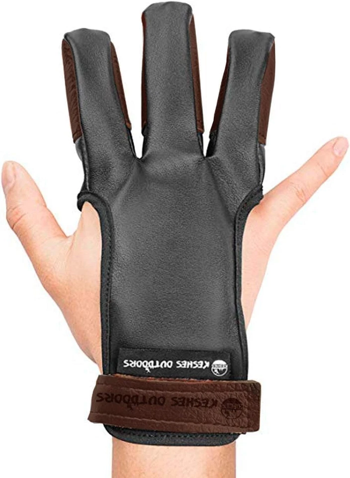 Archery Glove Three Finger Tab Comfortable Finger Guard for Men, Women & Youth - Image 2 of 4