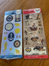 Two Hallmark Stickeroni Sticker Packages - Nautical and Puppies