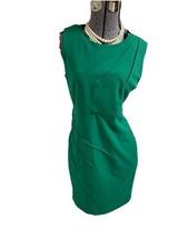 NEW Calvin Klein Dress Size 10 Sheath Dress Green Cocktail Party Stretch $89 CK