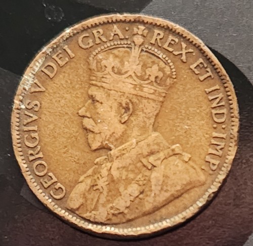 1912 Canada Large Penny One Cent George V Low Shipping Exact Coin KM #21 Bronze