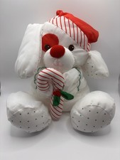 Vintage Fisher Price Puffalump Puppy Dog Candy Cane Christmas Plush Toy 80s 90s