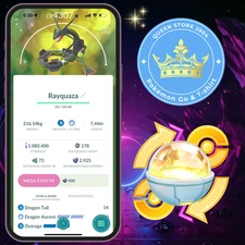 Pokémon PTC—TRADE GO — Shiny Rayquaza—Level 50—3 Movesets Dragon Ascent —Digital