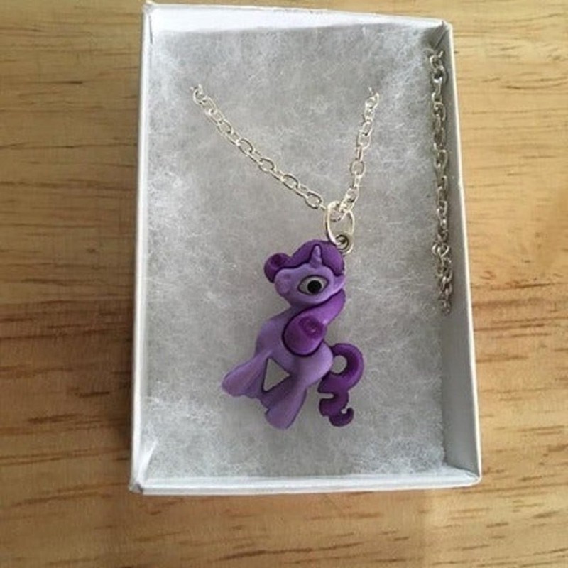 Blue Bubble Purple Unicorn Kids Necklace