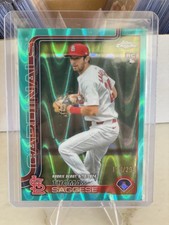 2025 Topps Chrome Update Teal Raywave Thomas Saggese #USC157 Cardinals /299