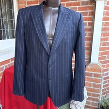 Bespoke Gieves & Hawkes Private Tailoring Black Bankers Stripe Jacket Chest 42”
