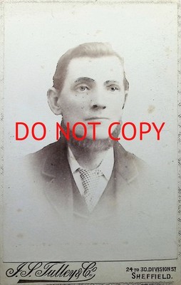 Mann unter Kinn Bart Kabinett Karte Foto F.S.Tulley & Co Sheffield (853)