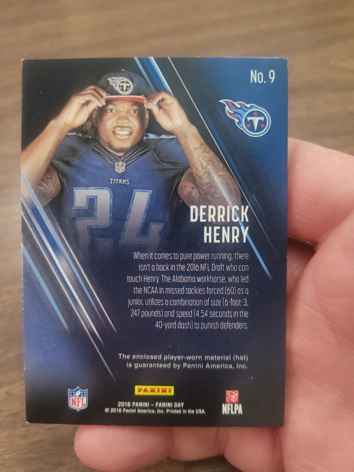 2016 Panini Day Derrick Henry Rc Hat Patch Relic /25 - Image 2 of 4
