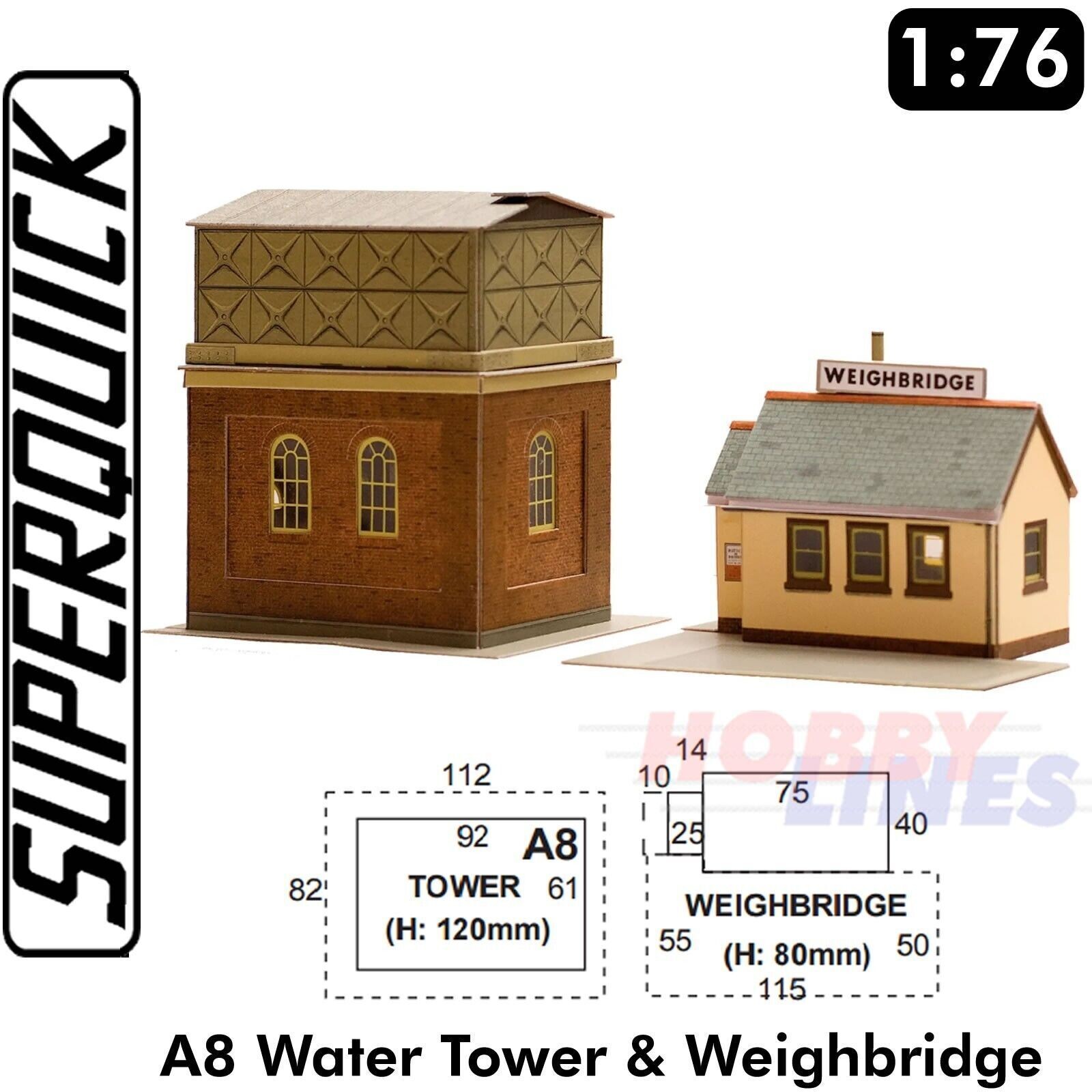 WATER TOWER A8 1:72 Scale OO HO Gauge Railways Building Series A A08 SuperQuick