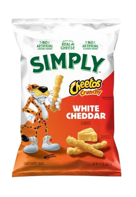   New Exclusive Simply Cheetos White Cheddar Cheese Crunchy Potato Chips 8oz