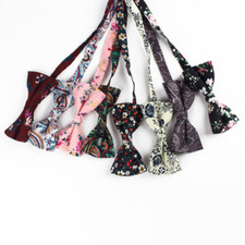 Men Cotton Flower Paisley Pre-tied Bow Tie Tuxedo Shirt Suit Bowtie