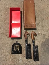 Vintage Horse Head Brush Set 1960's Valet