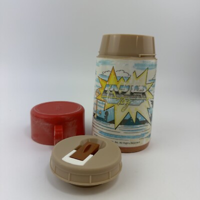 Aladdin Thermos Lazer Tag 1986 Red White Bottle Cup Vintage Worlds of Wonder
