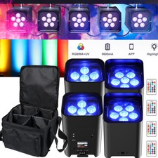 LED Par Light Uplighting DMX wifi APP Wireless Rechargeable 6x18w RGBWA UV Party