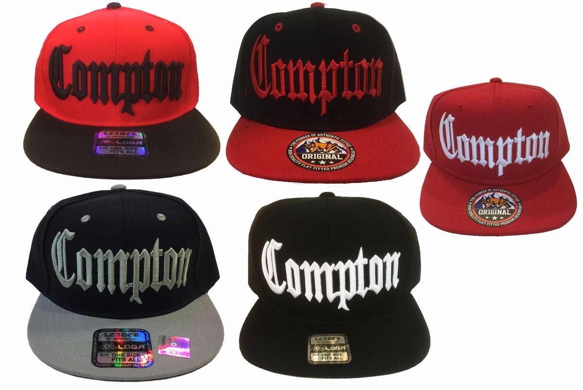 NEW COMPTON BOMPTON 3D EMBROIDERED FLAT BILL SNAPBACK BASEBALL HAT CAP