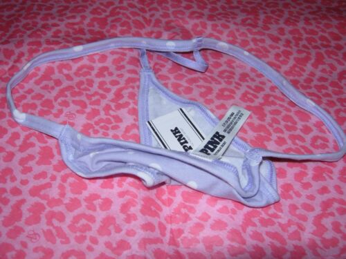 Victoria's Secret PINK Sexy V-String Strappy G-String Purple Cloud Dot Print NWT - Picture 2 of 2