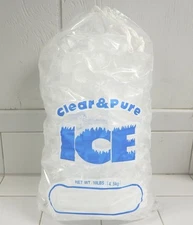 CLEAR & PURE ICE 8 LB DRAWSTRING ICE BAGS *100 COUNT LOT* FREE SHIPPING