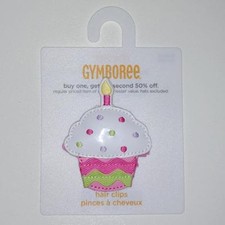 New Gymboree Girls Birthday Cupcake Hair Barrette Clip Hair Accessory