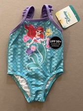 0-3Mos. Baby Girls Little Mermaid Ariel One-Piece Bathing Suit, New With Tags