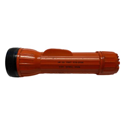 Bright Star #2117 Flashlight 2 D Batteries 8” Orange USA Dist
