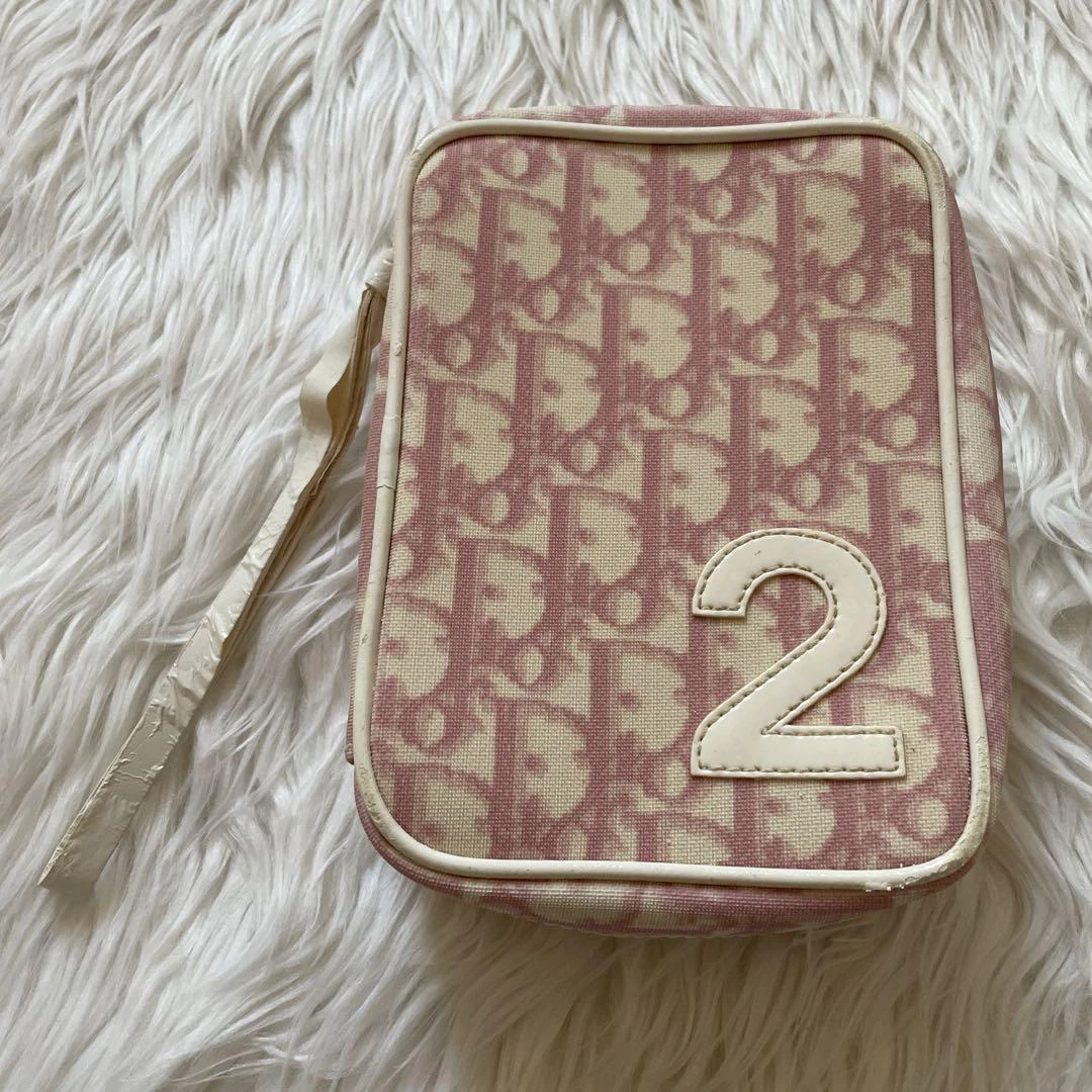 Sac cosmétique Dior Trotter rose vanity rare occasion sangle remplacement nécessaire