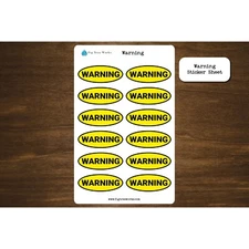 Warning Sticker Sheet | Planner and Journal Stickers | Decoration Stickers