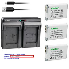 Kastar Battery Slim Dual Charger for Canon NB-12L NB-12LH Canon CB-2LG CB-2LGE