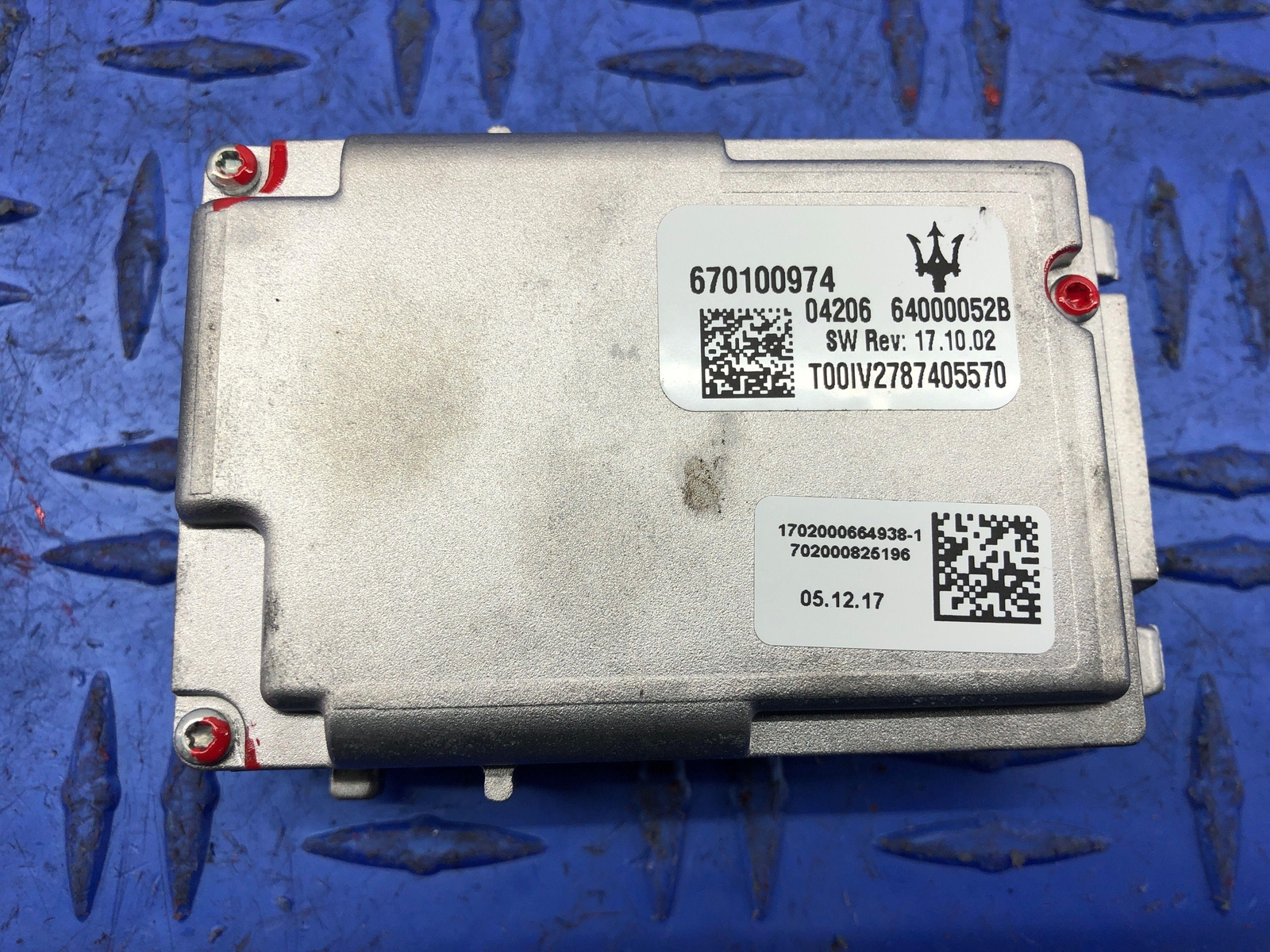 2014-2019 MASERATI GHIBLI FRONT WINDSHIELD MOUNTED LANE ASSIST CAMERA 670100974
