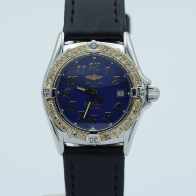 BREITLNG CALLISTINO DAMEN UHR STAHL/GOLD B52045 QUARTZ VINTAGE