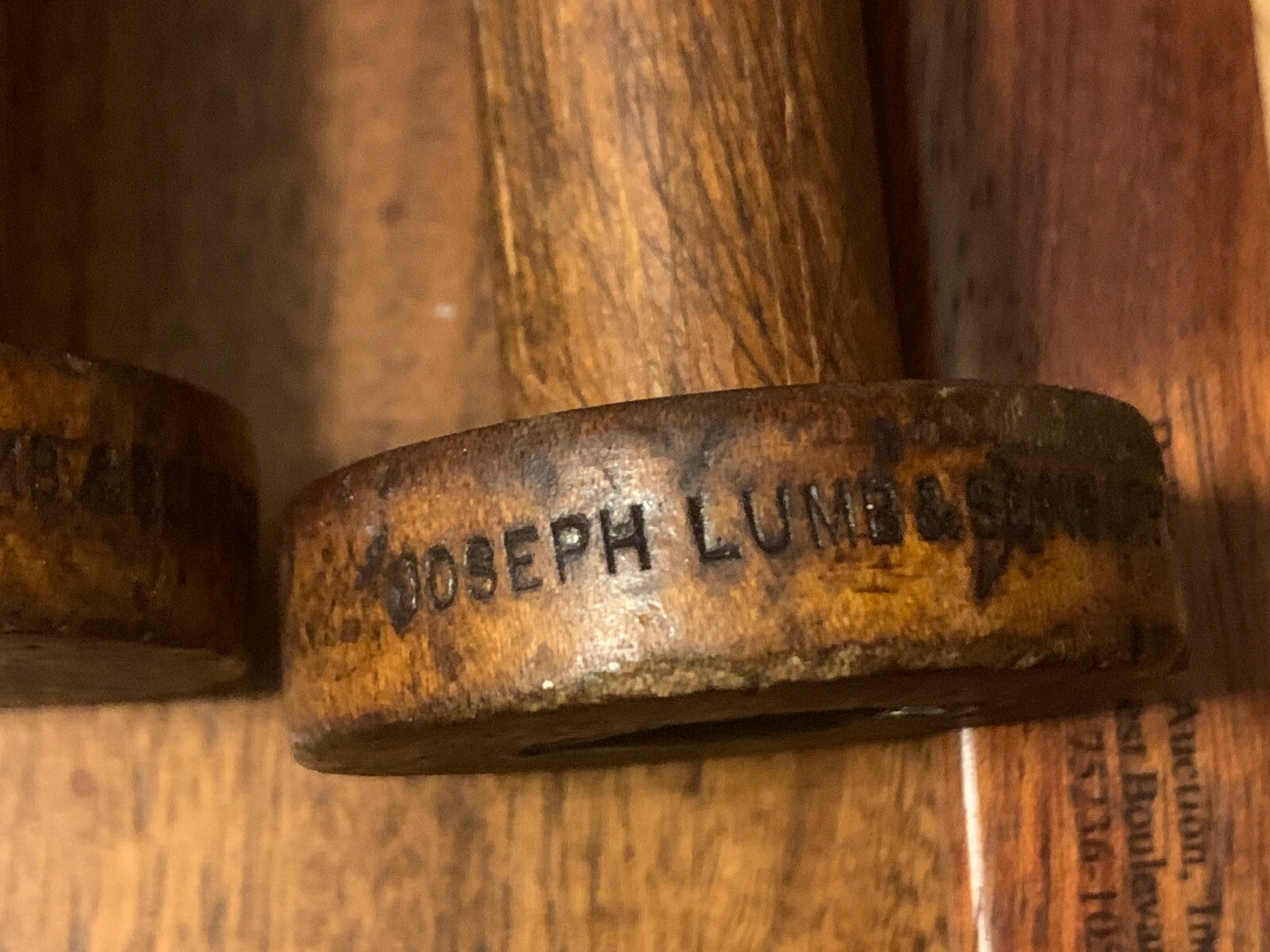 2- Wooden  & Metal Industrial Textile  Spools JOSEPH  LUMB & SONS