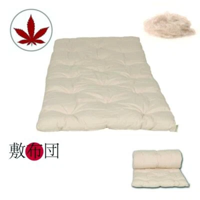 Original Japon futon 160x200 naturel en 100% chanvre rollable - Photo 1/3