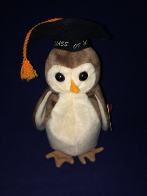 Rare With Errors Vintage 1997 TY Beanie Babies Wise Owl